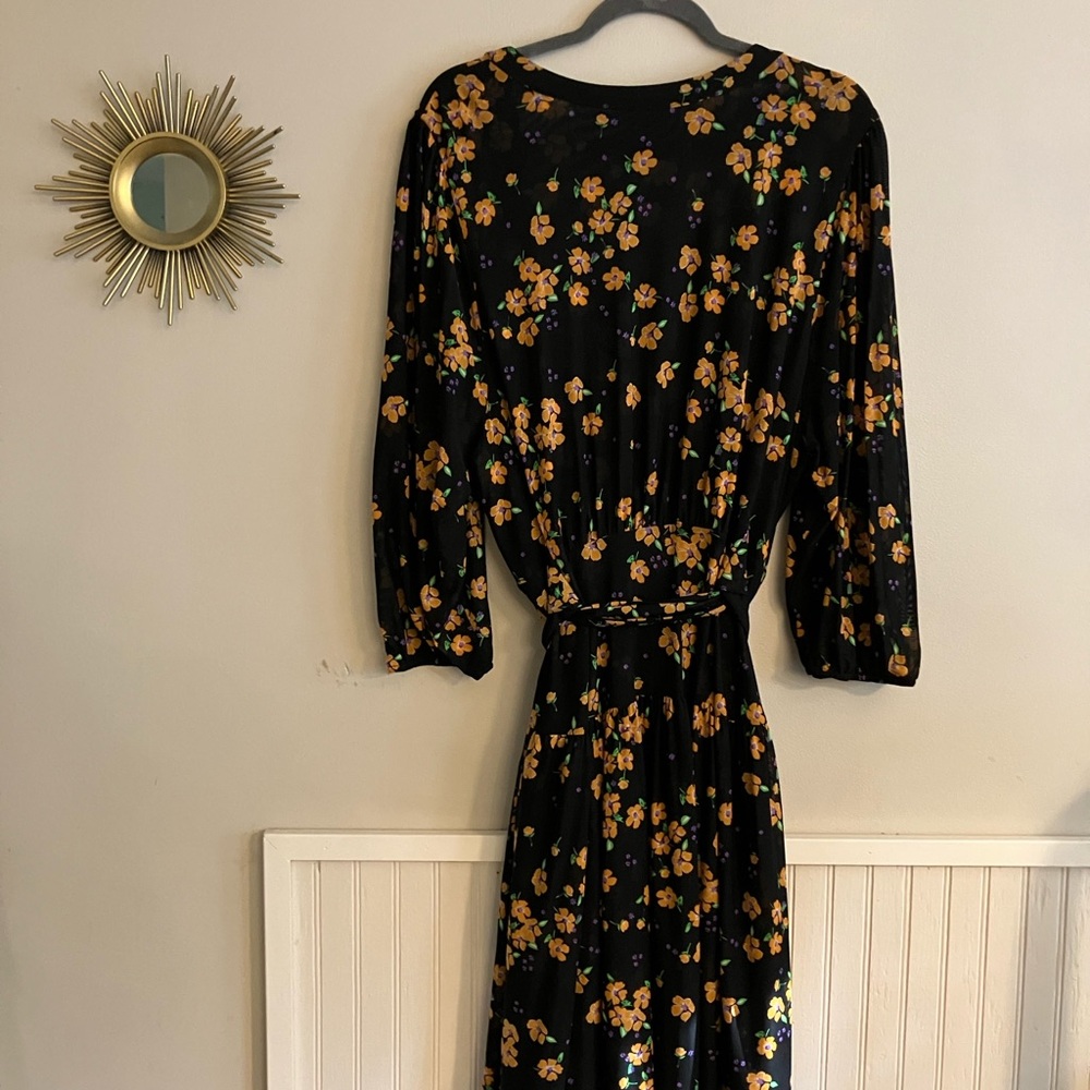 EUC CAbi Style #5945 Black and Orange Long Sleeve Fiesta Dress - Picture 5 of 7